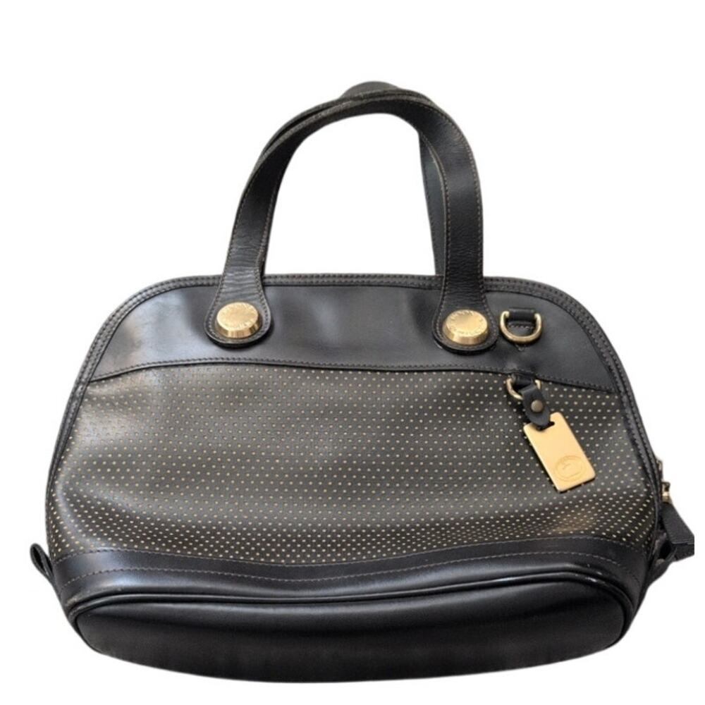 Vintage Dooney & Bourke Cabriolet Zip Satchel Black Leather - Picture 2 of 7